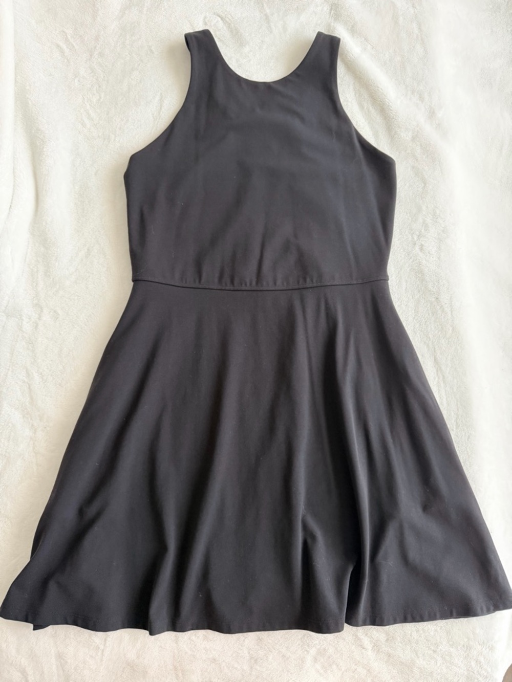 Athleta Black Sleeveless Fit-and-Flare Mini Athletic Performance Dress Size M